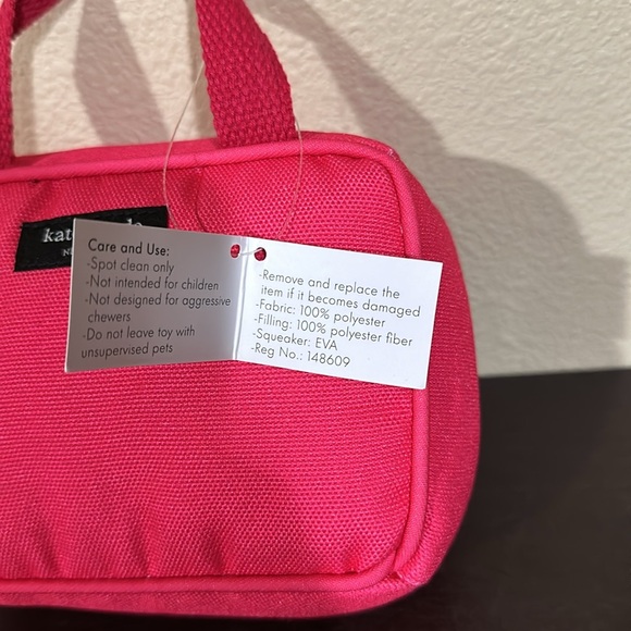 New Kate Spade hot pink Handbag squeaky dog toy - Picture 3 of 7